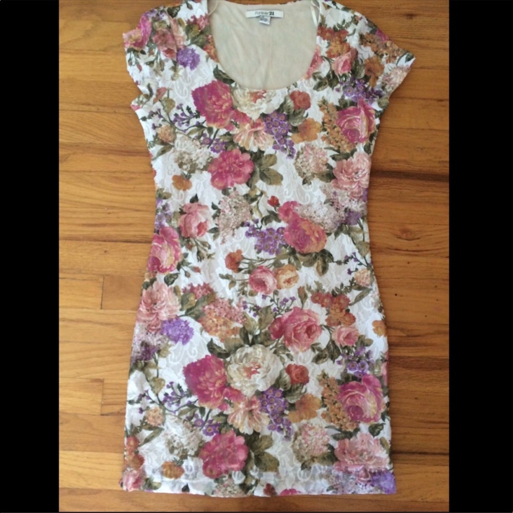 Forever 21 floral lace mini dress